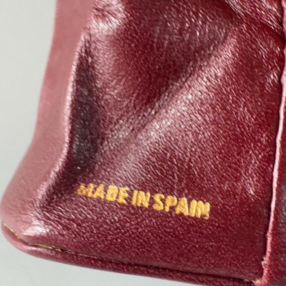 Authentic Vintage GIVENCHY Coin Case Wallet Purse 4G Logo Bordeaux Gold Leather - Picture 10 of 14